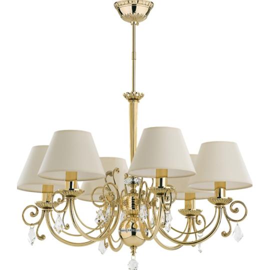 klasszikus arany csillar kristaly lampa textil ernyos luxus csillar polgari elegans vilagitas lampabolt villa kastely.jpg